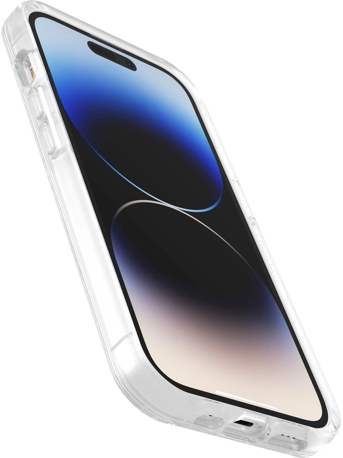 Angle. OtterBox - Symmetry Series+ for MagSafe Hard Shell for Apple iPhone 14 Pro - Clear.