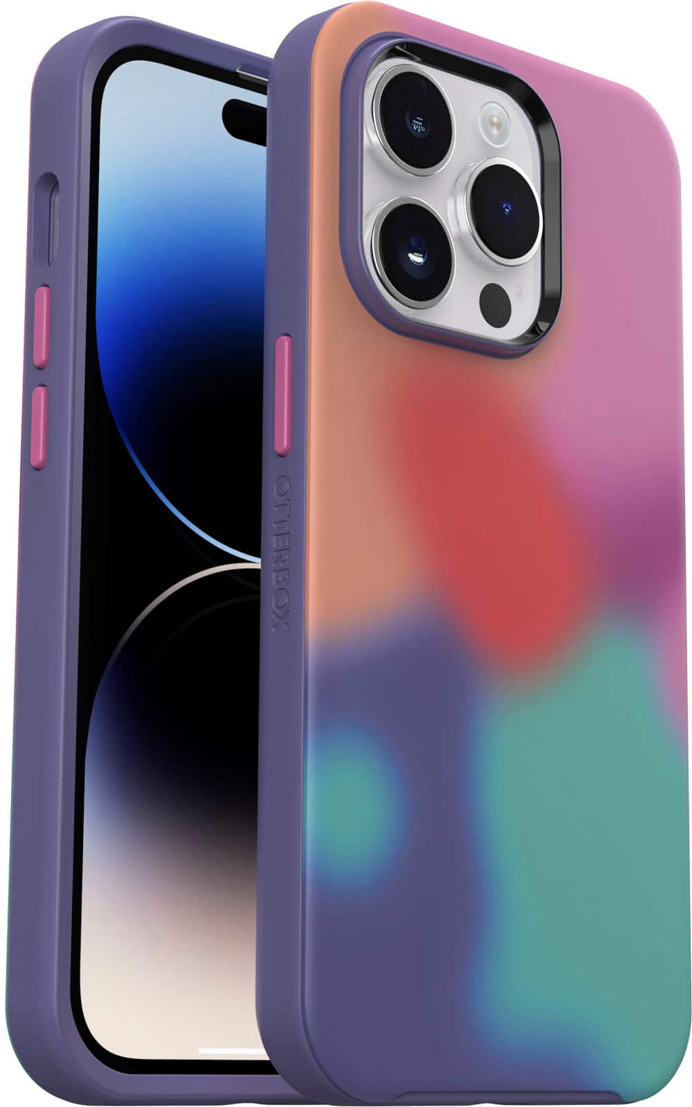 Left. OtterBox - Symmetry Series+ for MagSafe Hard Shell for Apple iPhone 14 Pro - Euphoria.