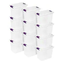 Sterilite - 27 Qt ClearView Latch Storage Stackable Bin with Latching Lid, 12 Pack