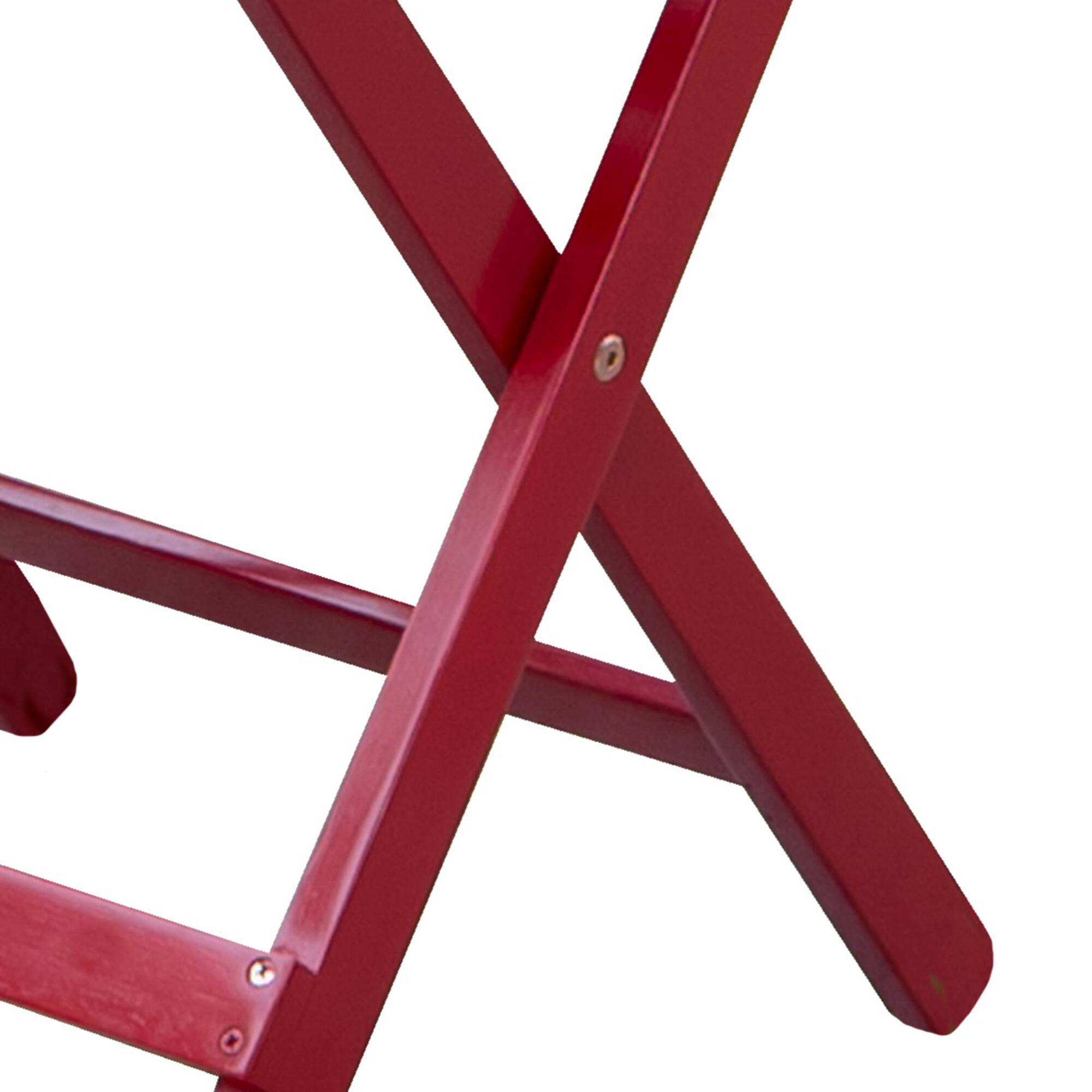 Alt View 1. Merry Products - Merry Products Authentic Acacia Hardwood Flat Folding Slatted Side Table, Red - Red.