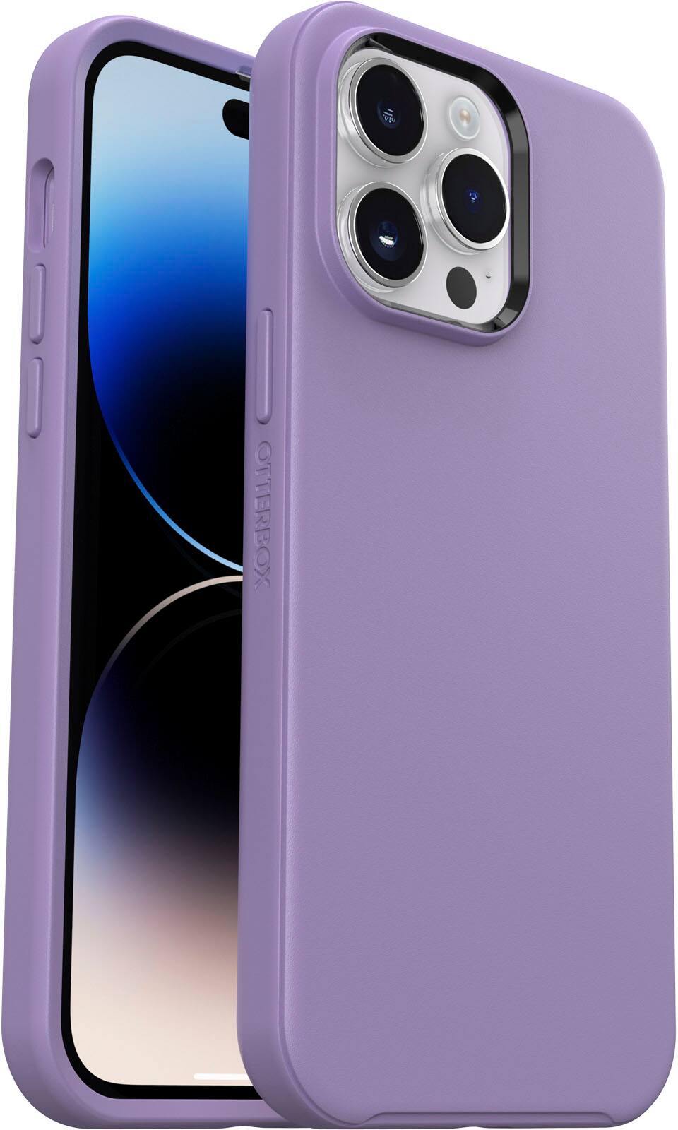 Left. OtterBox - Symmetry Series+ for MagSafe Hard Shell for Apple iPhone 14 Pro Max - You Lilac It.