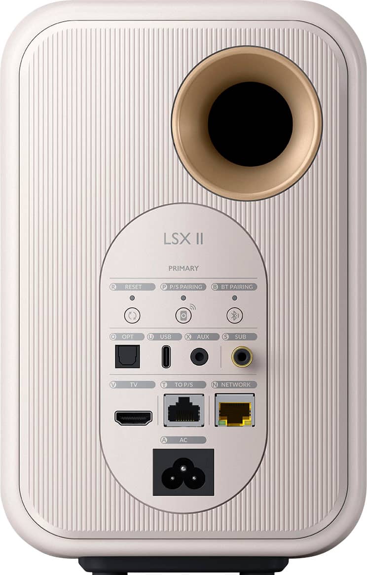 Back. KEF - LSXII Wireless Bookshelf Speakers Pair - WHITE.