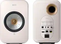 KEF - LSXII Wireless Bookshelf Speakers (Pair) - White - Front_Zoom