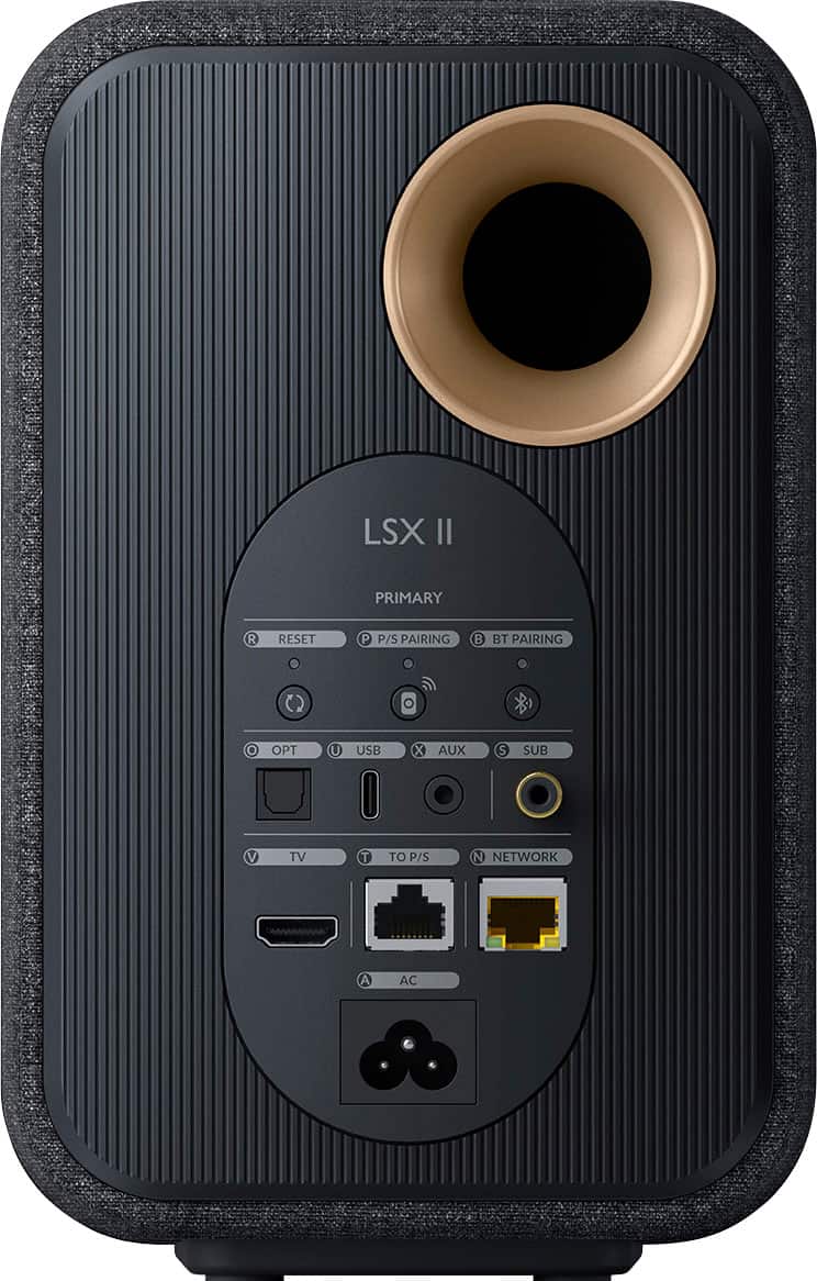 Back. KEF - LSXII Wireless Bookshelf Speakers Pair - BLACK.