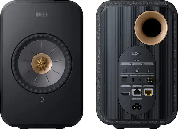 Front. KEF - LSXII Wireless Bookshelf Speakers Pair - BLACK.