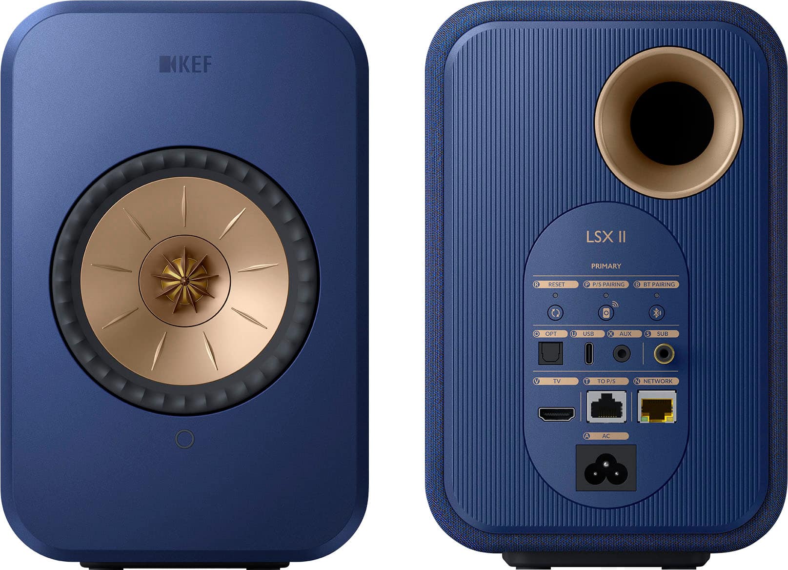KEF - LSXII Wireless Bookshelf Speakers Pair - Blue - Front_Zoom