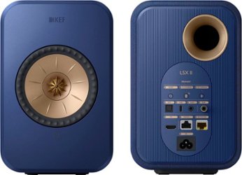KEF - LSXII Wireless Bookshelf Speakers Pair - Blue - Front_Zoom