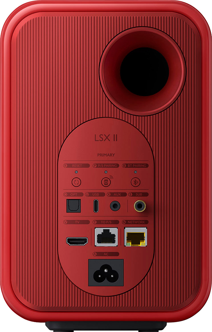 Back. KEF - LSXII Wireless Bookshelf Speakers Pair - RED.