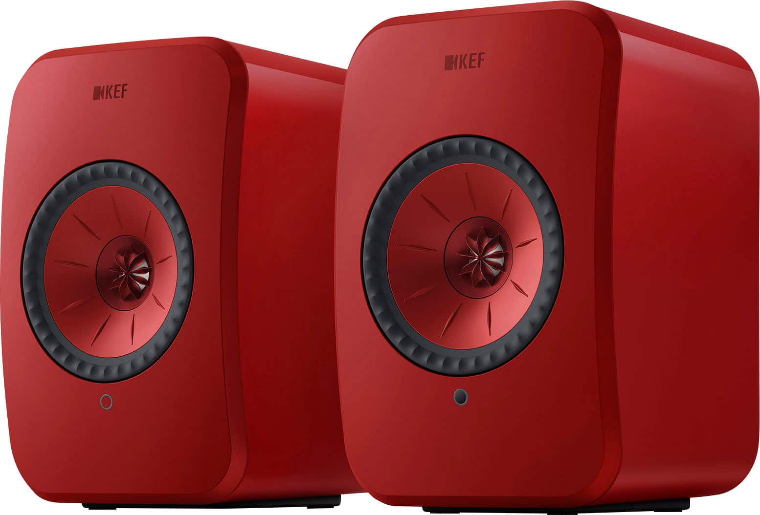 Left View: KEF - LSXII Wireless Bookshelf Speakers Pair - RED