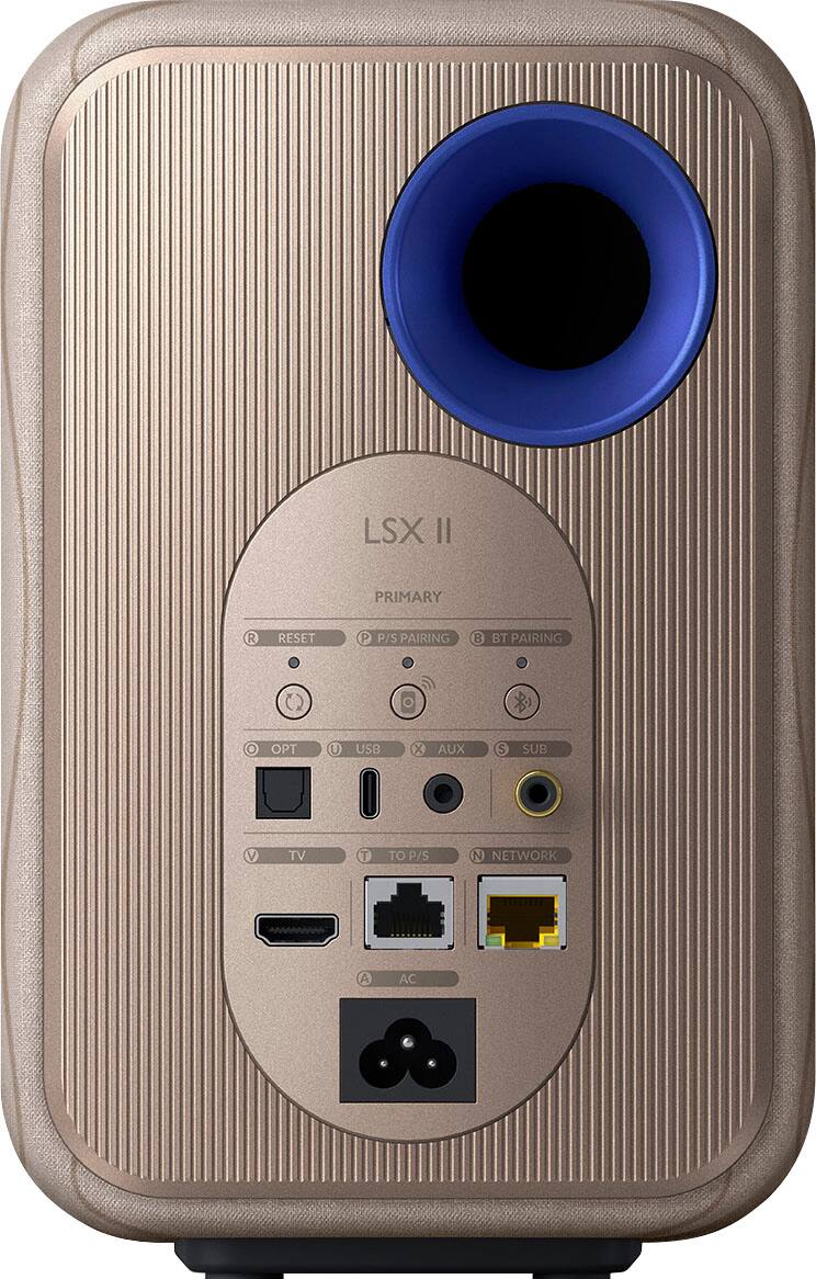 Back. KEF - LSXII Wireless Bookshelf Speakers Pair - TAN.