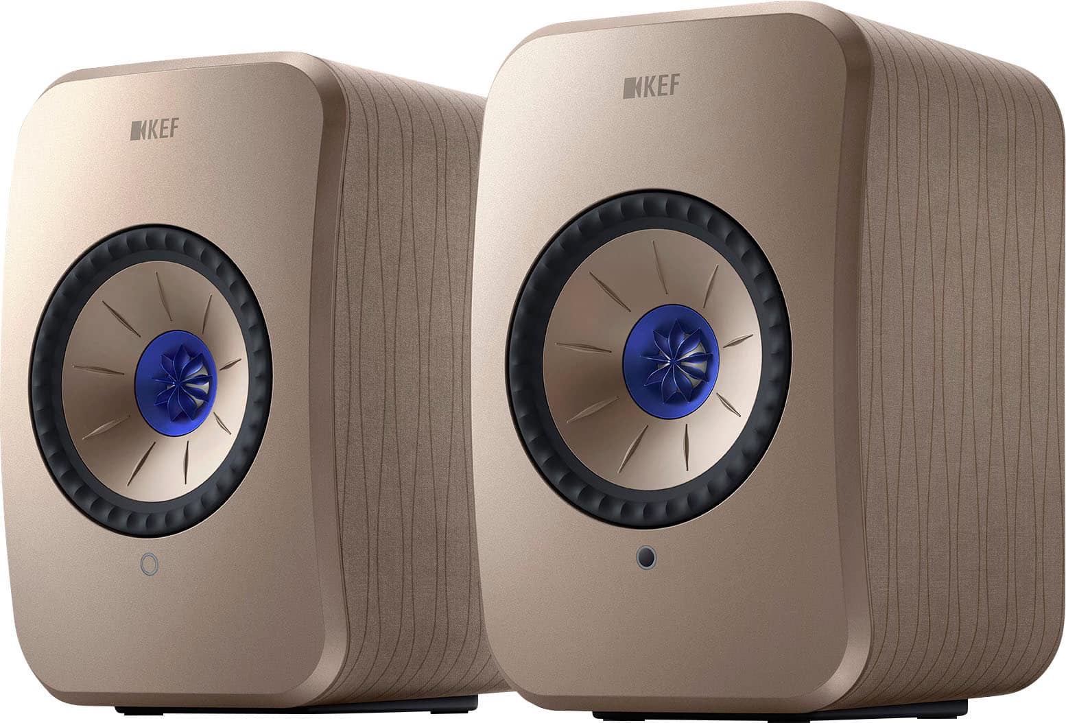 Left. KEF - LSXII Wireless Bookshelf Speakers Pair - TAN.