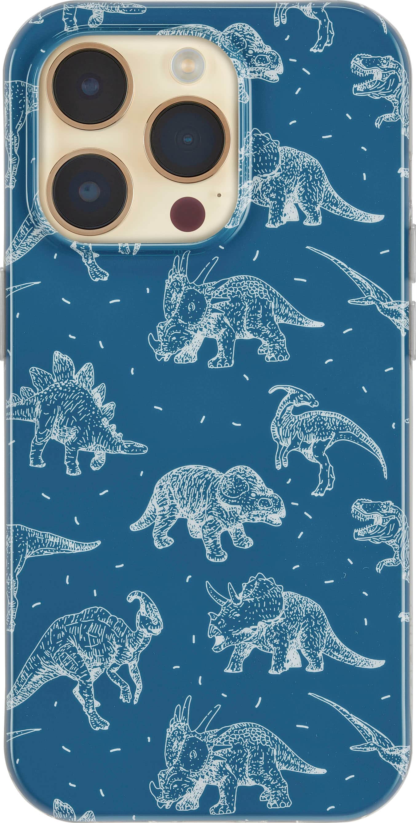Front. Insignia™ - Hard-Shell Case for iPhone 14 Pro - Dinosaurs.