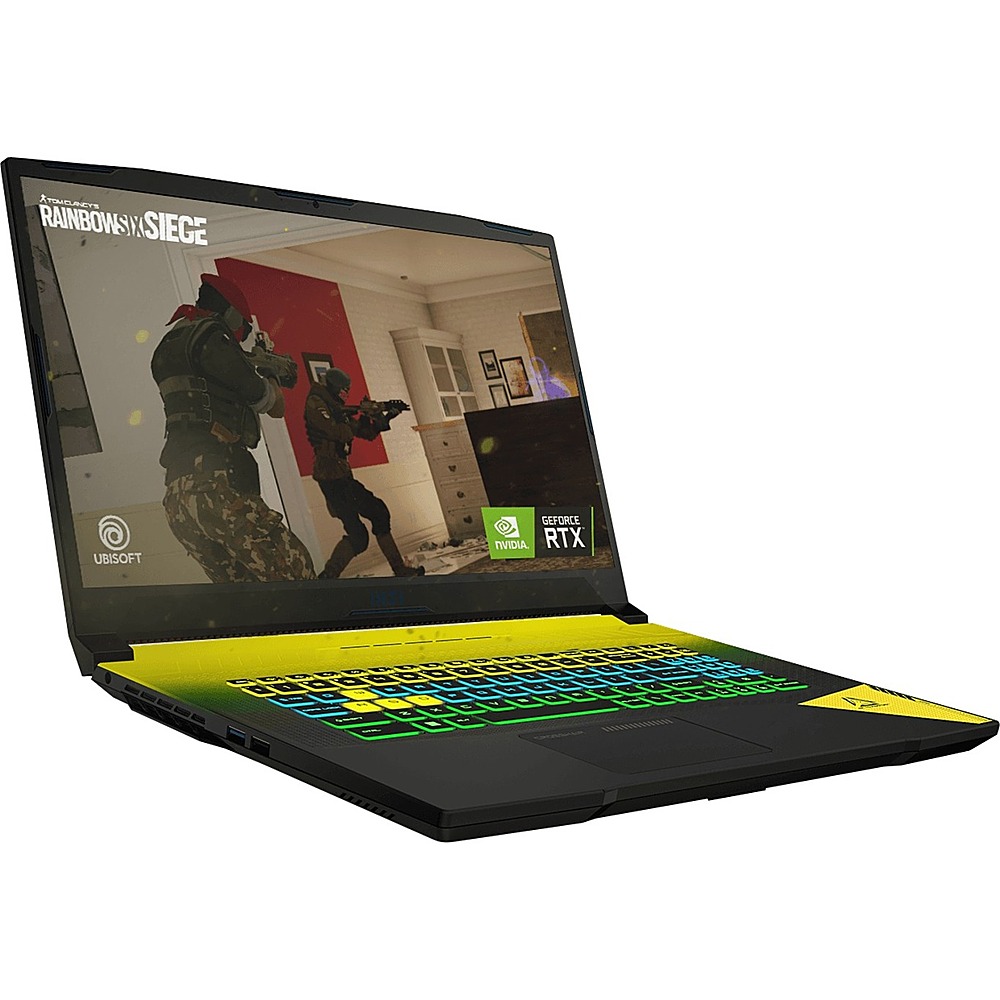 Angle View: MSI - Crosshair 17 B12U 17.3" Gaming Laptop - Intel Core i7 - 16GB Memory - NVIDIA GeForce RTX 3060 - 512 GB SSD - Multicolor Gradient