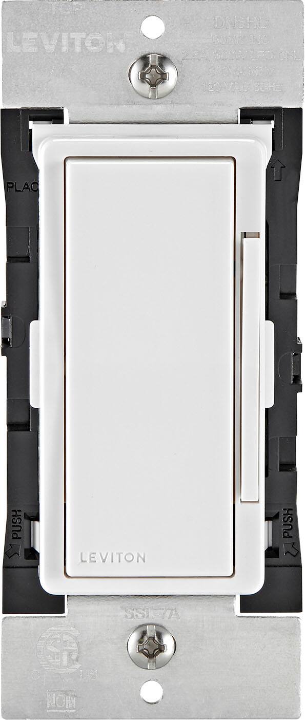 Alt View 16. Leviton - Decora No-Neutral 600 W Dimmer Switch - White.