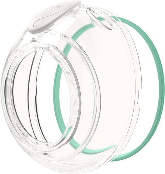 Front. Elvie - Stride Cup front x 2 + Bands x2 + Stopper x2 - Clear, Green.