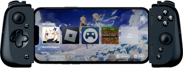 Front. Razer - Kishi V2 – Mobile Gaming Controller for iPhone (Lightning) - Black.