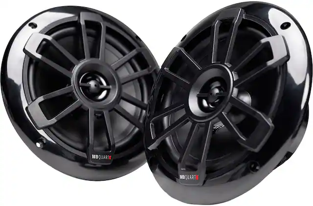 Front. MB Quart - Nautic 6.5" 2-Way Marine Speaker with Composite Polypropylene Cones (Pair) - Black.