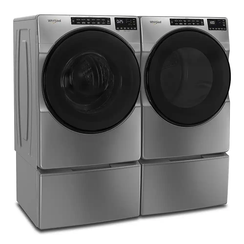 Alt View 14. Whirlpool - 4.5 Cu. Ft. High-Efficiency Stackable Front Load Washer with Steam and Tumble Fresh - Chrome Shadow.