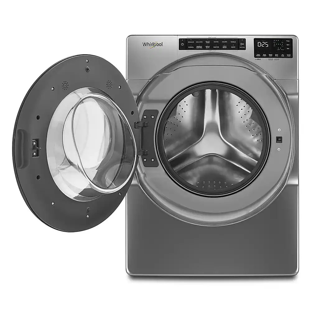 Alt View 1. Whirlpool - 4.5 Cu. Ft. High-Efficiency Stackable Front Load Washer with Steam and Tumble Fresh - Chrome Shadow.