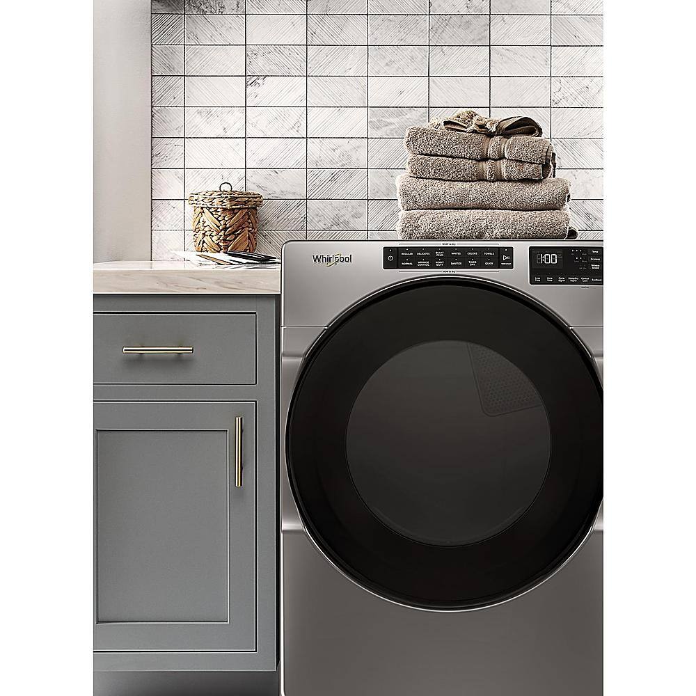 Alt View 16. Whirlpool - 7.4 Cu. Ft. Stackable Electric Dryer with Wrinkle Shield - Chrome Shadow.