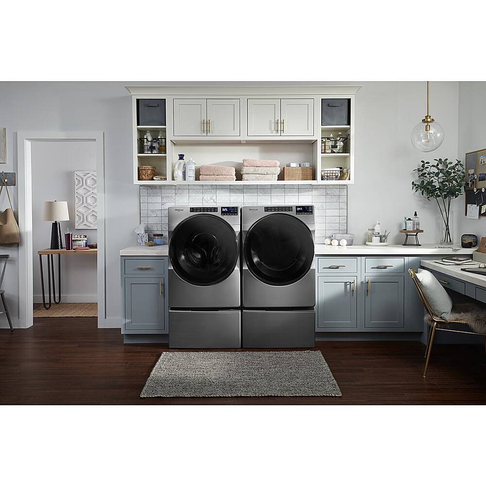 Alt View 15. Whirlpool - 7.4 Cu. Ft. Stackable Electric Dryer with Wrinkle Shield - Chrome Shadow.