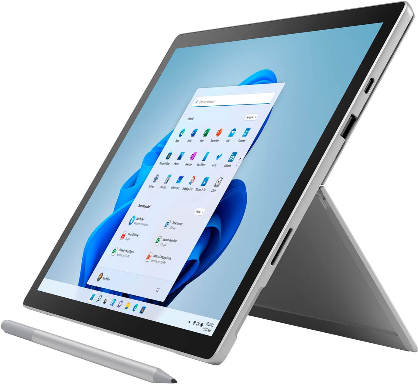 Microsoft Surface Pro 7, 12.3 Touch-Screen, Intel Core i5-1035G4, 8GB  Memory, 128GB SSD, Iris Plus Graphics, Windows 10 Home, Platinum with Black  Type Cover, QWU-00001 