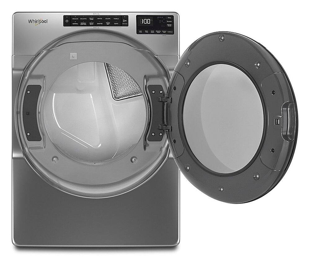 Alt View 1. Whirlpool - 7.4 Cu. Ft. Stackable Gas Dryer with Wrinkle Shield - Chrome Shadow.