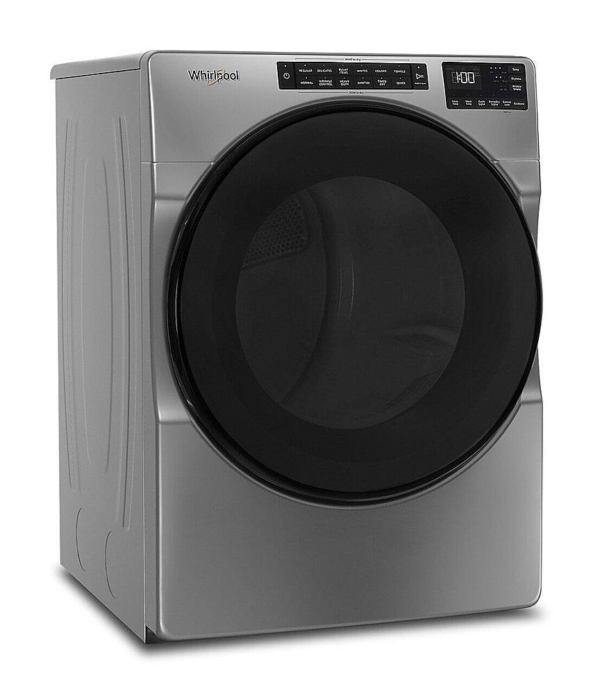 Angle. Whirlpool - 7.4 Cu. Ft. Stackable Gas Dryer with Wrinkle Shield - Chrome Shadow.