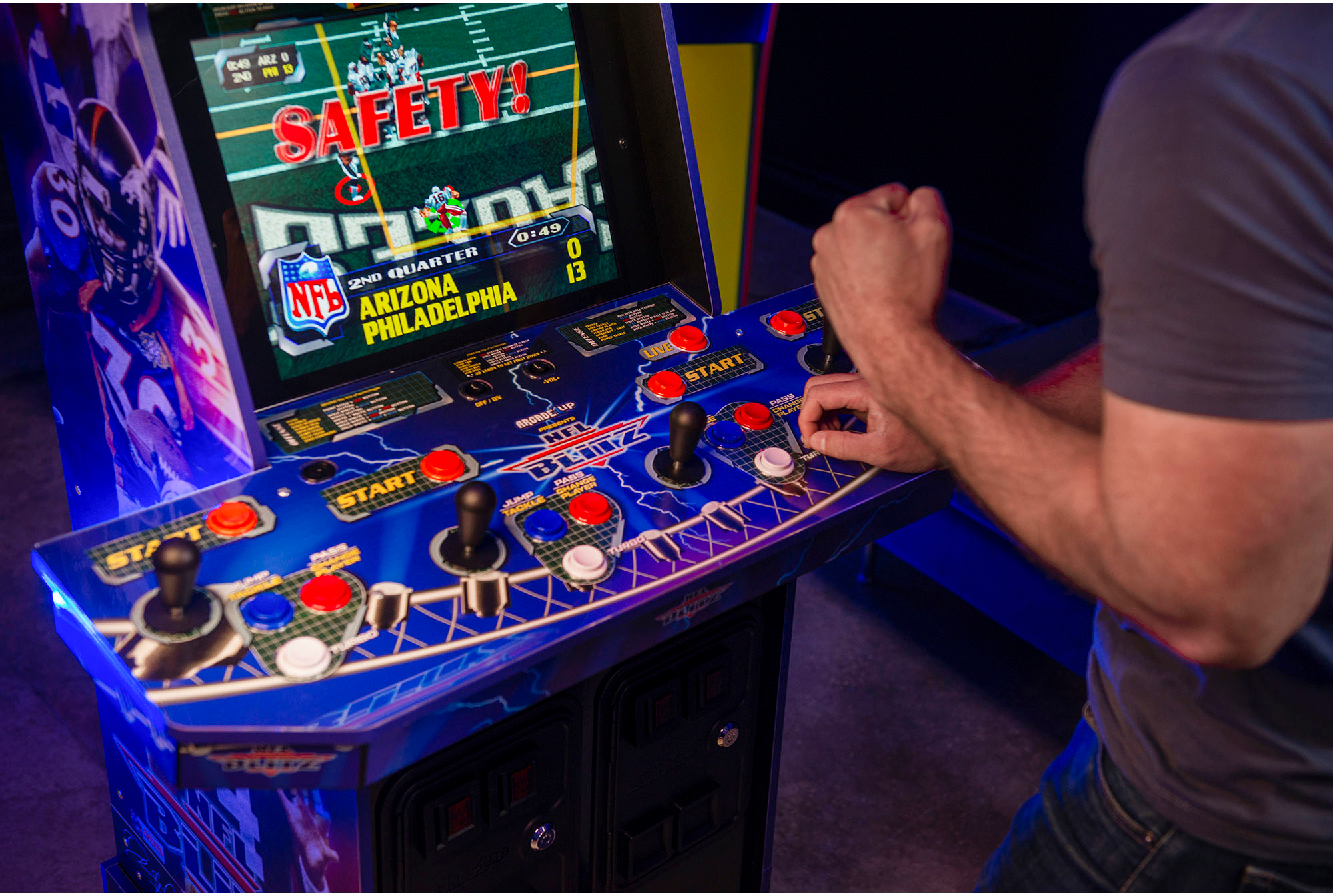 Arcade1Up NFL Blitz Arcade with Riser and Lit Marquee NFL-A-207410
