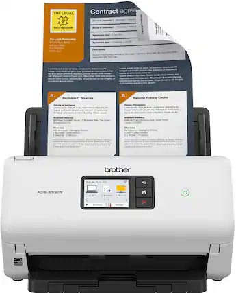 Front. Brother - ADS-3300W Wireless High-Speed Desktop Scanner.