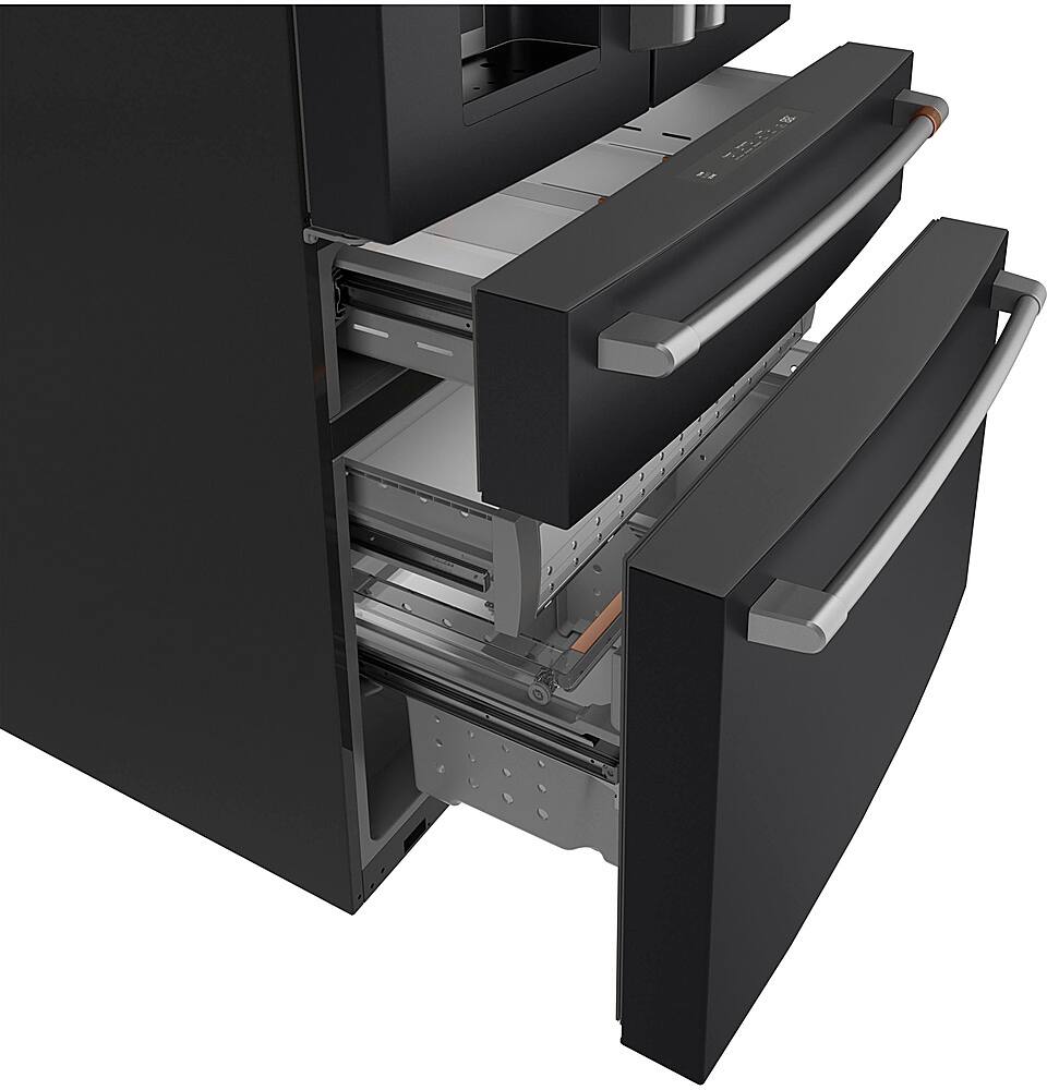 Alt View 11. Café - 22.3 Cu. Ft. Counter-Depth 4-Drawer French-Door Refrigerator, Customizable - Matte Black.