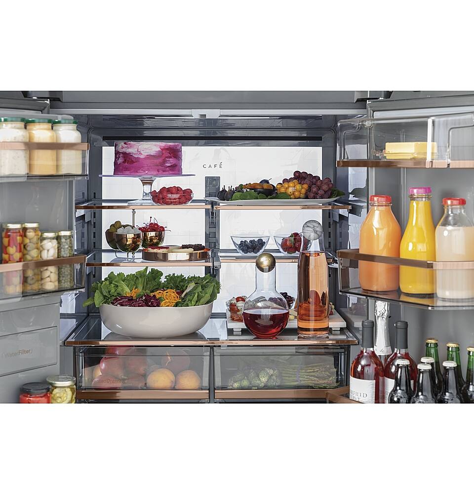 Alt View 17. Café - 22.3 Cu. Ft. Counter-Depth 4-Drawer French-Door Refrigerator, Customizable - Matte Black.