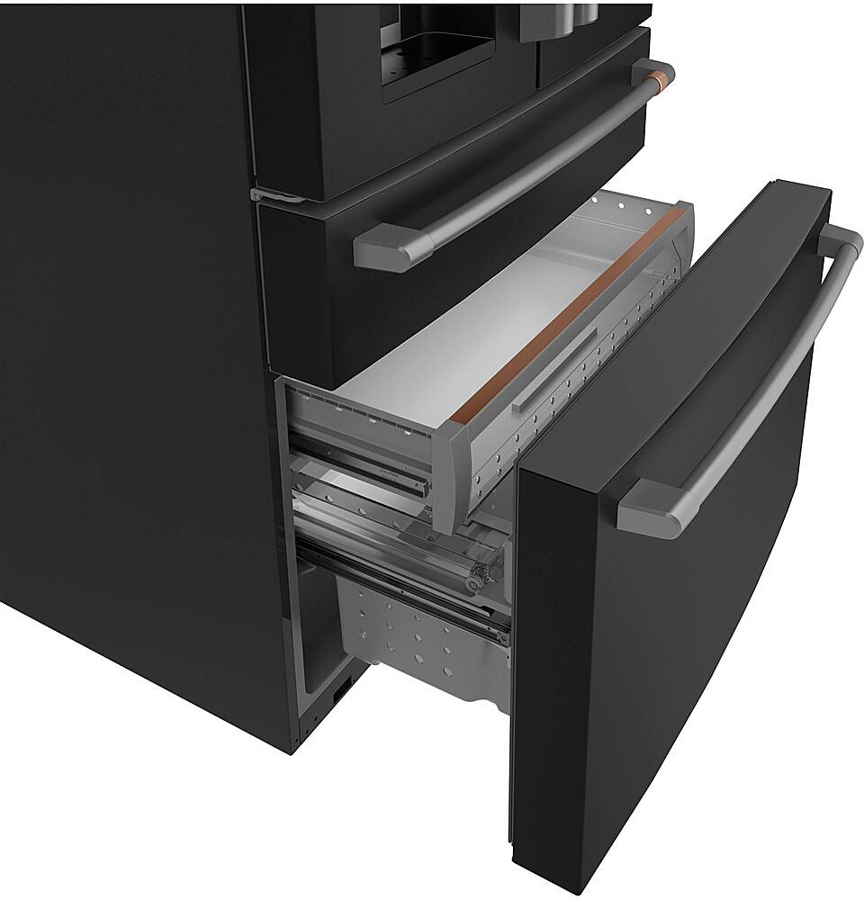 Alt View 4. Café - 22.3 Cu. Ft. Counter-Depth 4-Drawer French-Door Refrigerator, Customizable - Matte Black.