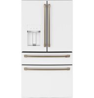 Café - 22.3 Cu. Ft. Counter-Depth 4-Drawer French-Door Refrigerator, Customizable - Matte White - Front_Zoom