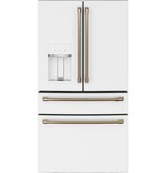 Café - 22.3 Cu. Ft. 4-Door French Door Counter-Depth Smart Refrigerator with Convertible Drawer with Soft Freeze - Matte White - Front_Zoom