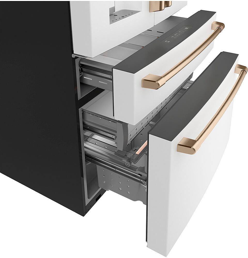 Alt View 11. Café - 22.3 Cu. Ft. Counter-Depth 4-Drawer French-Door Refrigerator, Customizable - Matte White.