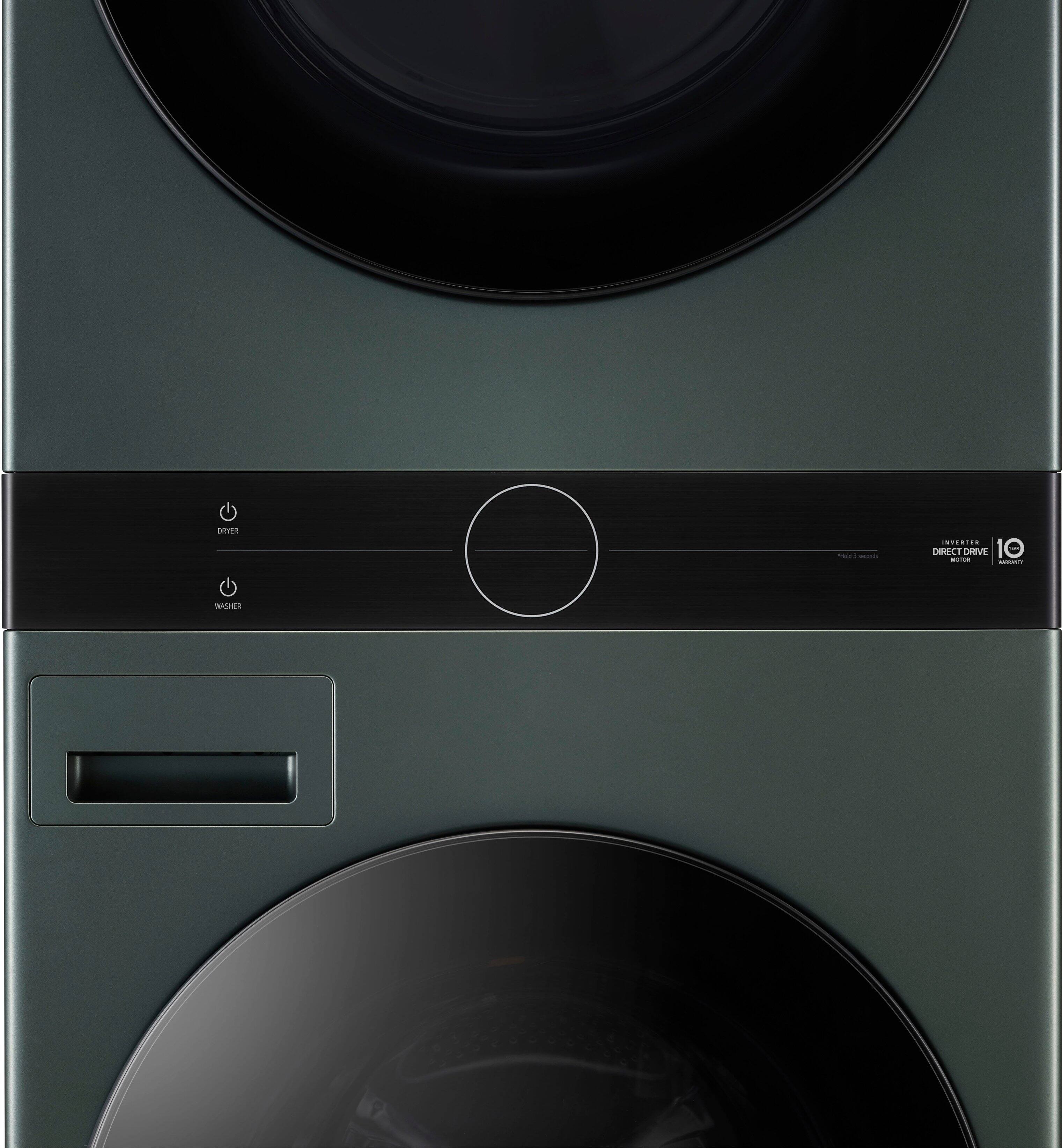 Alt View 15. LG - 4.5 Cu. Ft. HE Smart Front Load Washer and 7.4 Cu. Ft. Electric Dryer WashTower with Steam and Built-In Intelligence - Nature Green.