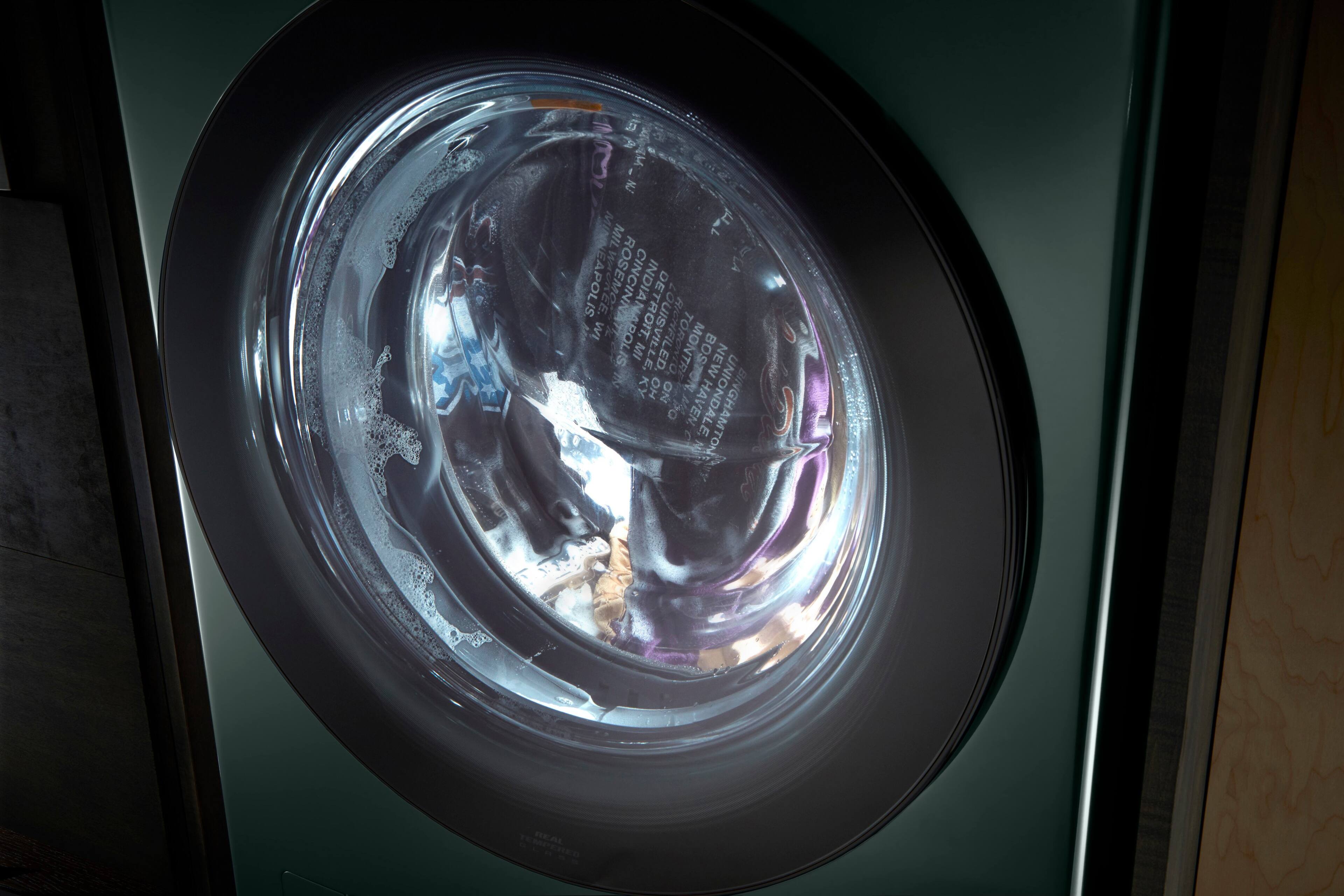 Alt View 19. LG - 4.5 Cu. Ft. HE Smart Front Load Washer and 7.4 Cu. Ft. Electric Dryer WashTower with Steam and Built-In Intelligence - Nature Green.