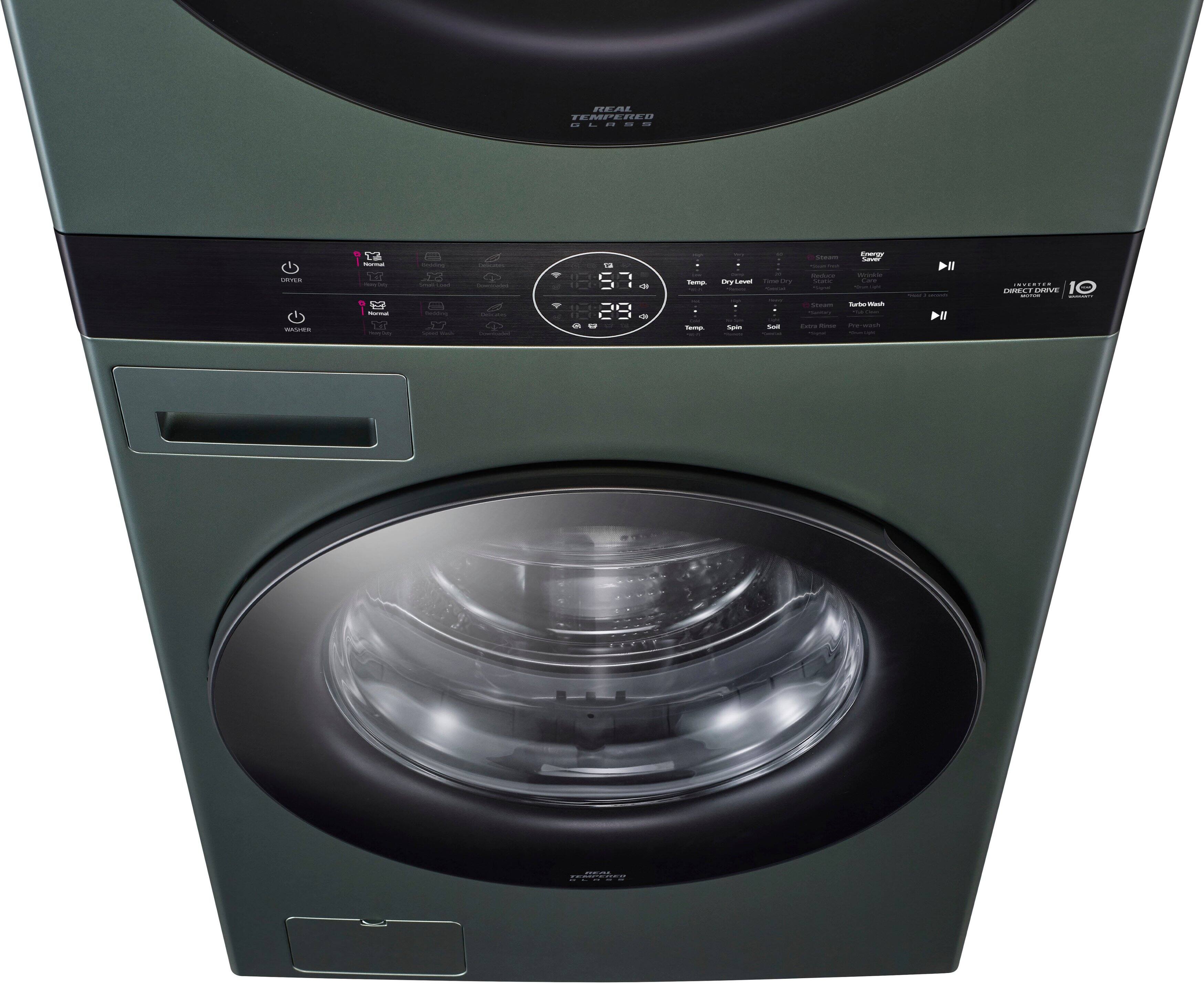 Alt View 20. LG - 4.5 Cu. Ft. HE Smart Front Load Washer and 7.4 Cu. Ft. Electric Dryer WashTower with Steam and Built-In Intelligence - Nature Green.