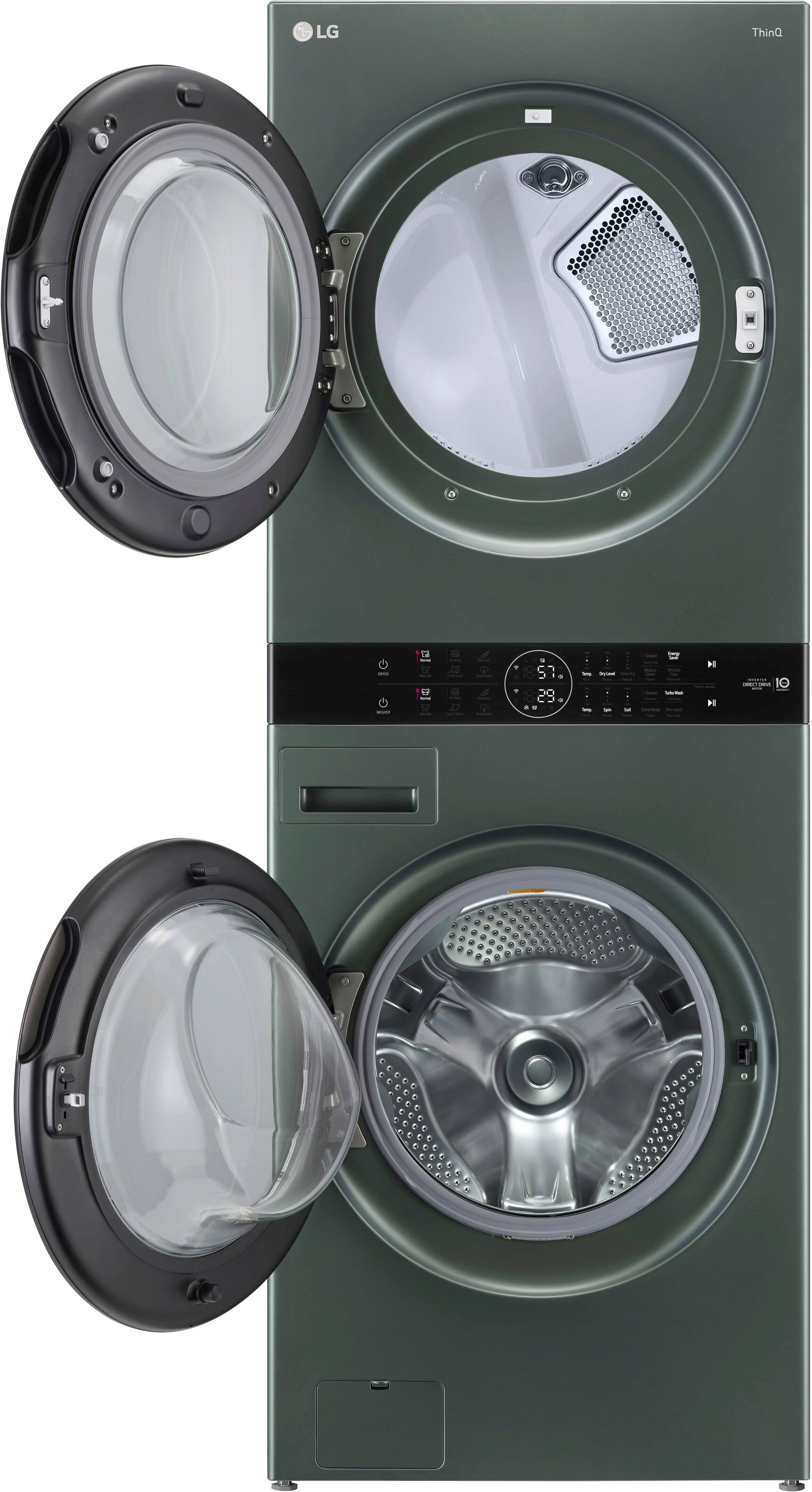 Alt View 2. LG - 4.5 Cu. Ft. HE Smart Front Load Washer and 7.4 Cu. Ft. Electric Dryer WashTower with Steam and Built-In Intelligence - Nature Green.