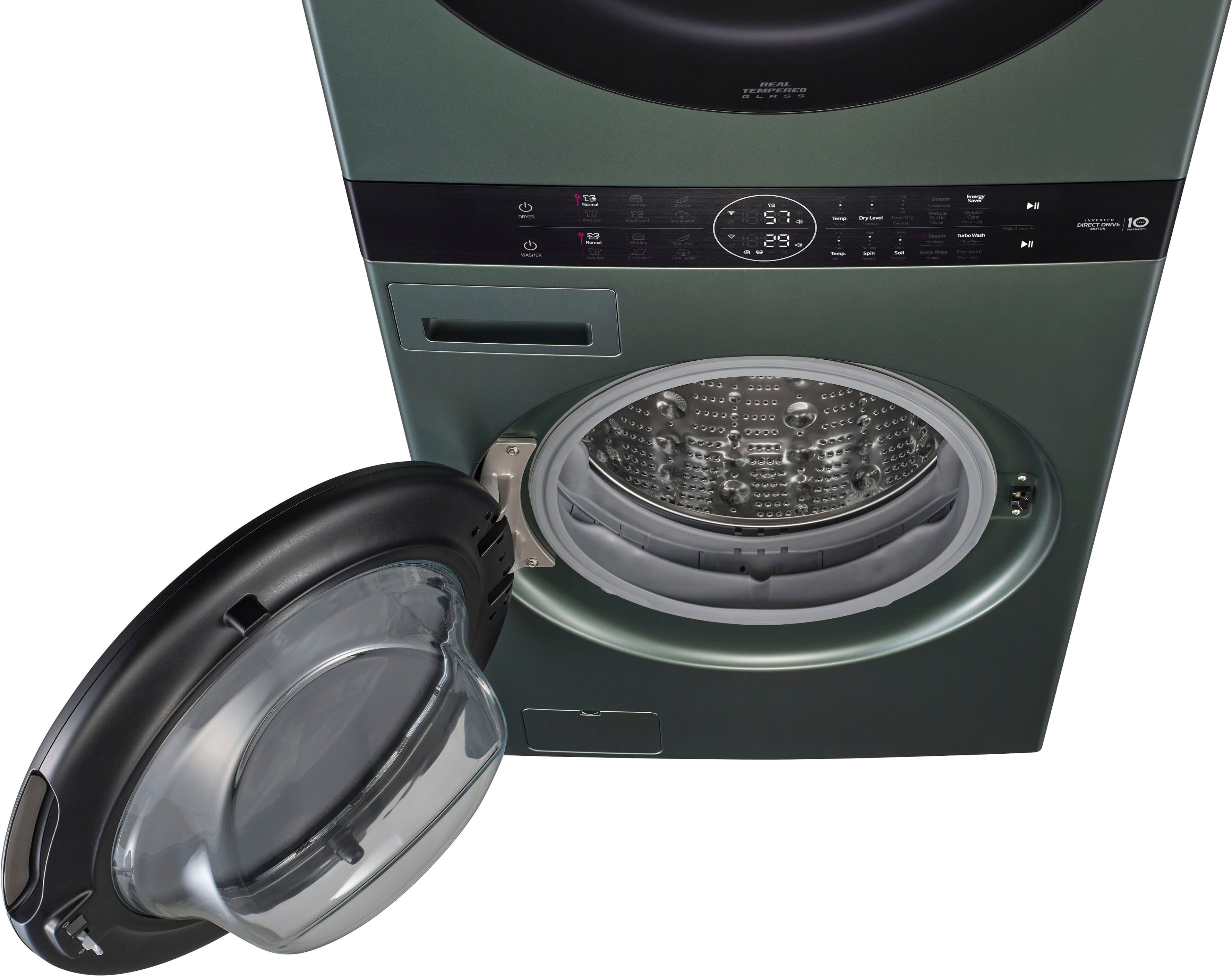 Alt View 1. LG - 4.5 Cu. Ft. HE Smart Front Load Washer and 7.4 Cu. Ft. Electric Dryer WashTower with Steam and Built-In Intelligence - Nature Green.