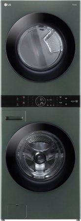 LG - 4.5 Cu. Ft. HE Smart Front Load Washer and 7.4 Cu. Ft. Gas Dryer WashTower with Steam and Built-In Intelligence - Nature Green_0