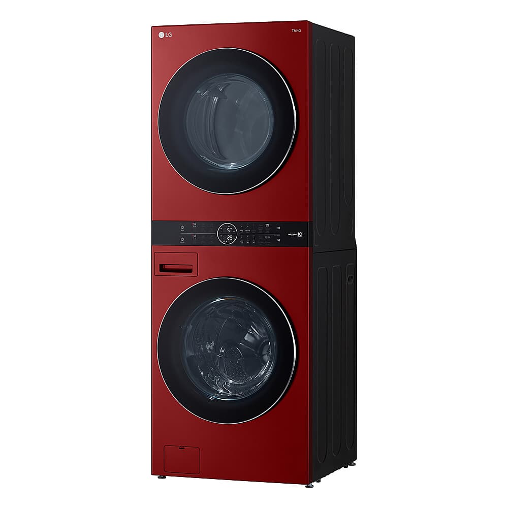 Alt View 1. LG - 4.5 Cu. Ft. HE Smart Front Load Washer and 7.4 Cu. Ft. Electric Dryer WashTower with Steam and Built-In Intelligence - Candy Apple Red.