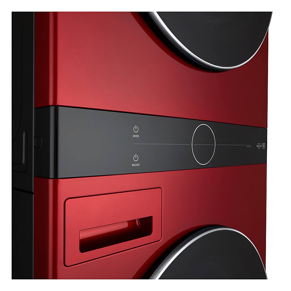 Alt View 18. LG - 4.5 Cu. Ft. HE Smart Front Load Washer and 7.4 Cu. Ft. Gas Dryer WashTower with Steam and Built-In Intelligence - Candy Apple Red.