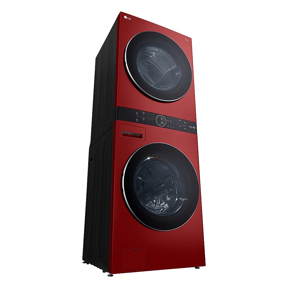 Alt View 2. LG - 4.5 Cu. Ft. HE Smart Front Load Washer and 7.4 Cu. Ft. Gas Dryer WashTower with Steam and Built-In Intelligence - Candy Apple Red.