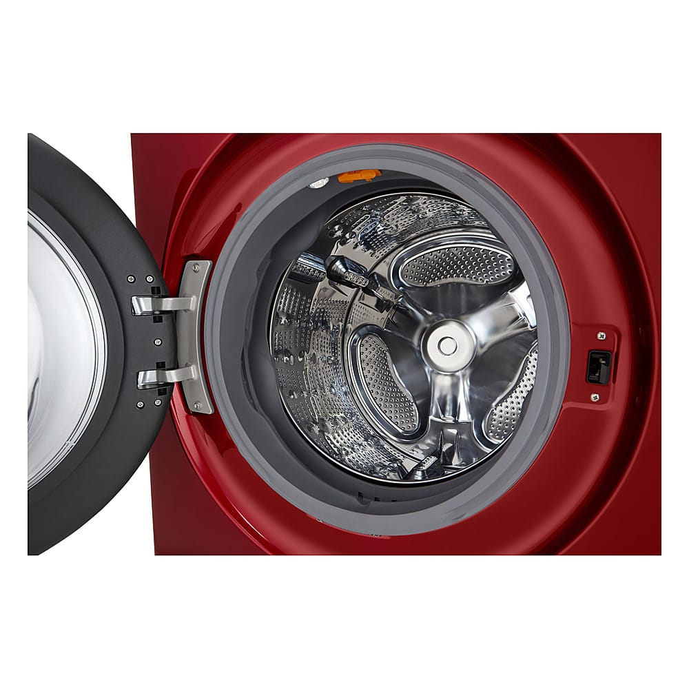 Alt View 21. LG - 4.5 Cu. Ft. HE Smart Front Load Washer and 7.4 Cu. Ft. Gas Dryer WashTower with Steam and Built-In Intelligence - Candy Apple Red.