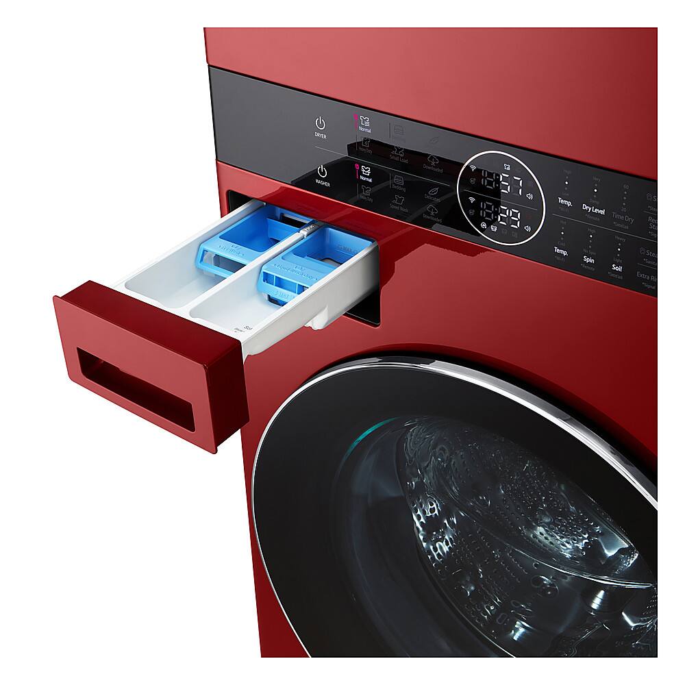 Alt View 24. LG - 4.5 Cu. Ft. HE Smart Front Load Washer and 7.4 Cu. Ft. Gas Dryer WashTower with Steam and Built-In Intelligence - Candy Apple Red.