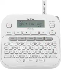 Front. Brother - P-touch PTD220 Label Printer - White.