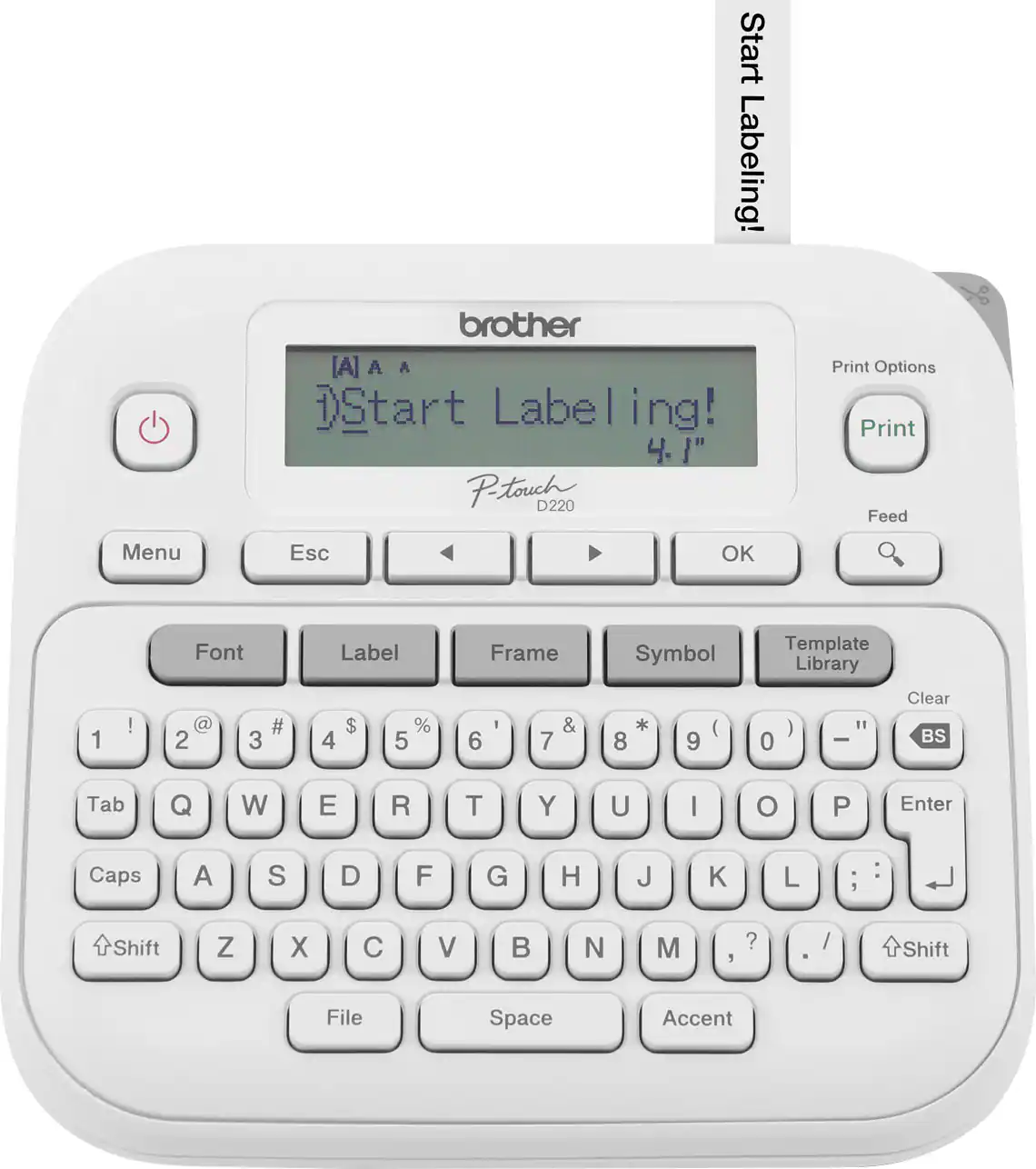 Brother - P-touch PTD220 Label Printer, Great for Personalization and Storage/Organization - White