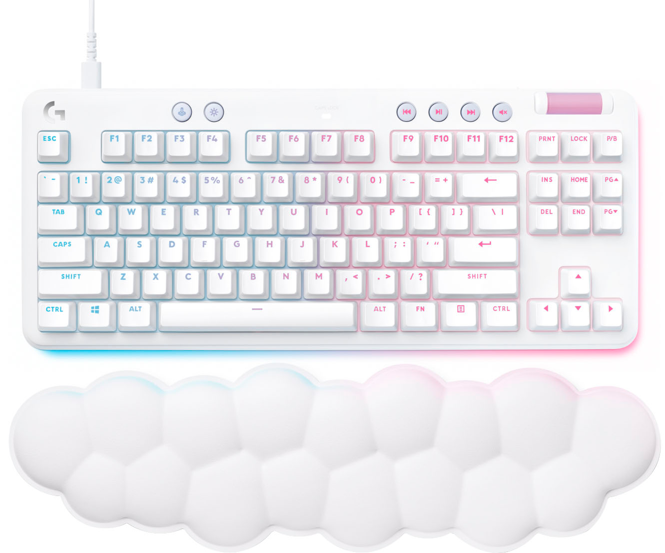 LOGITECH G713 Blanc Clavier Gaming Filaire Mécanique Linéaire - GX Red  (920-010673) avec Quadrimedia